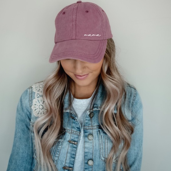 Accessories - Maroon Mama Embroidered Vintage Wash Baseball Cap